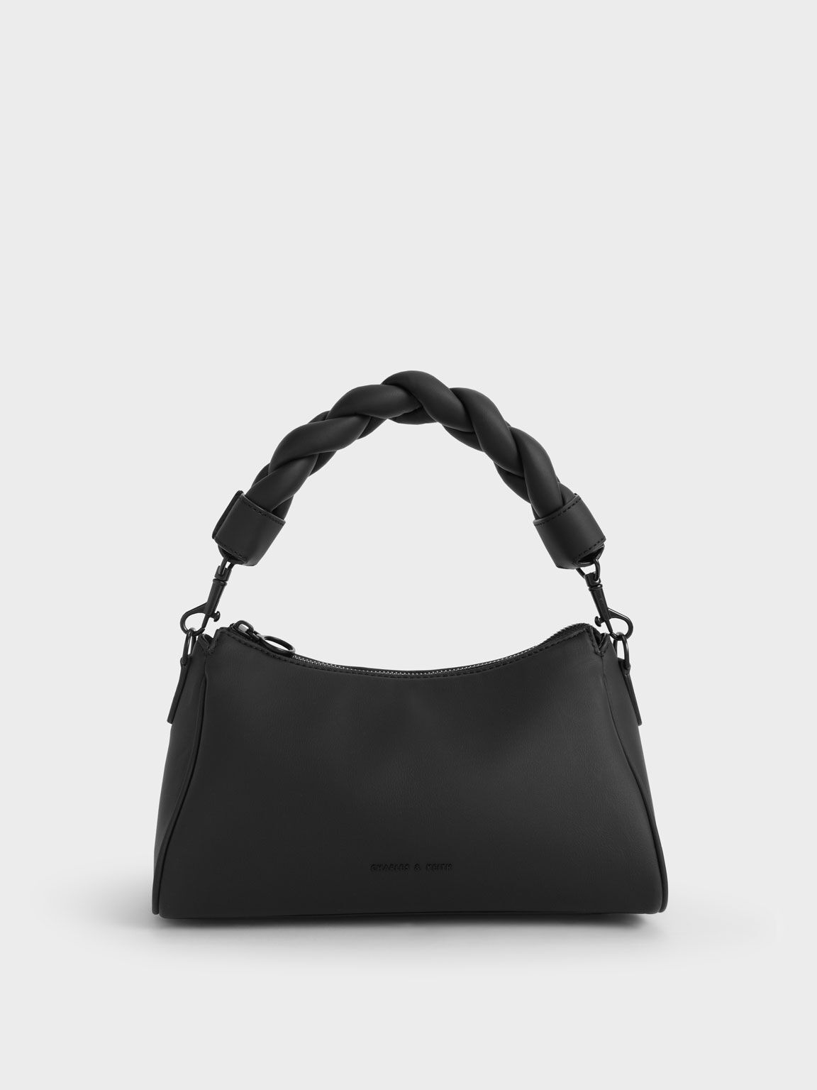 Braided Handle Bag, Black, hi-res