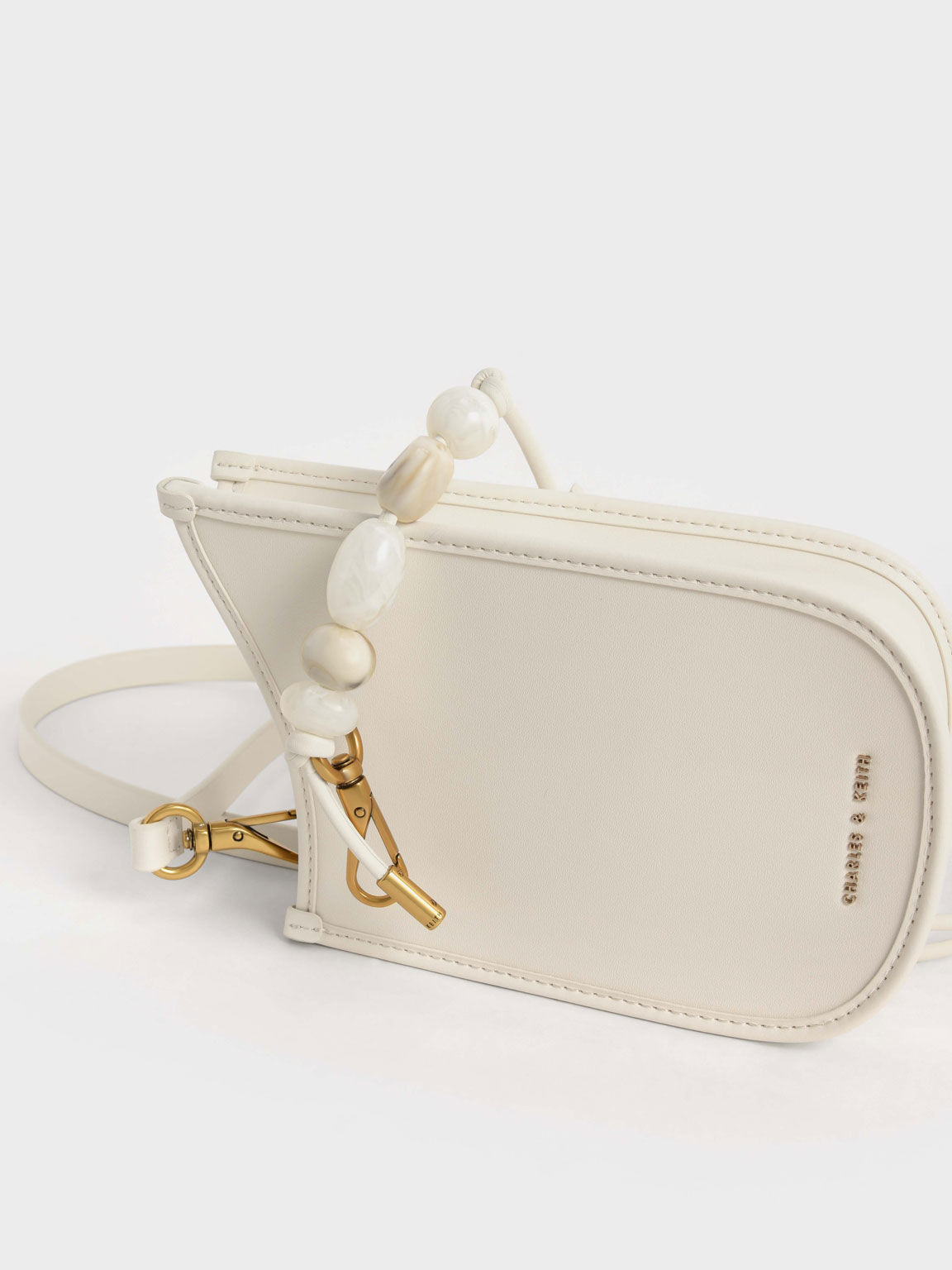 Aviary Bead-Embellished Strap Phone Pouch, Cream, hi-res