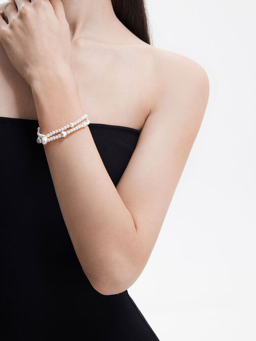 Luxem Multi-Beaded Bracelet, Pearl, hi-res