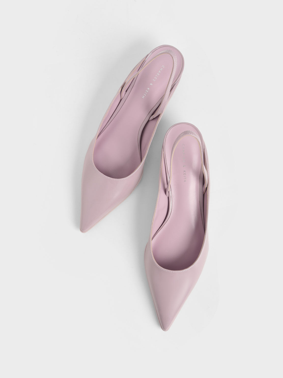 Patent Pointed Toe Slingback Pumps, Lilac, hi-res