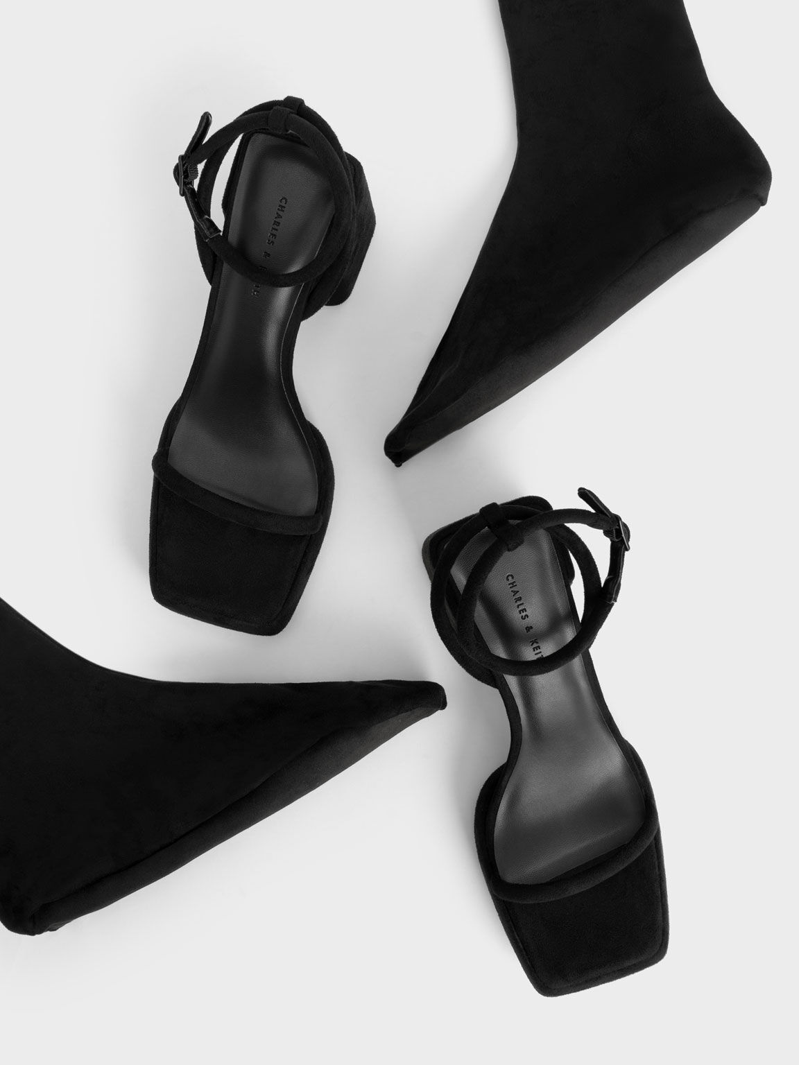 Lucile Textured Platform Calf Boots, Black Textured, hi-res