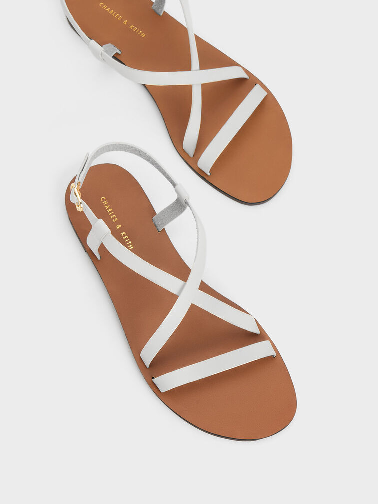 Criss Cross Sandals, White, hi-res