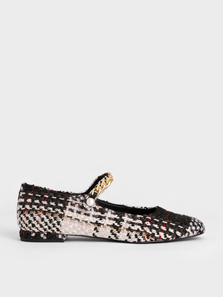 Woven Chain-Link Mary Jane Flats, Multi, hi-res