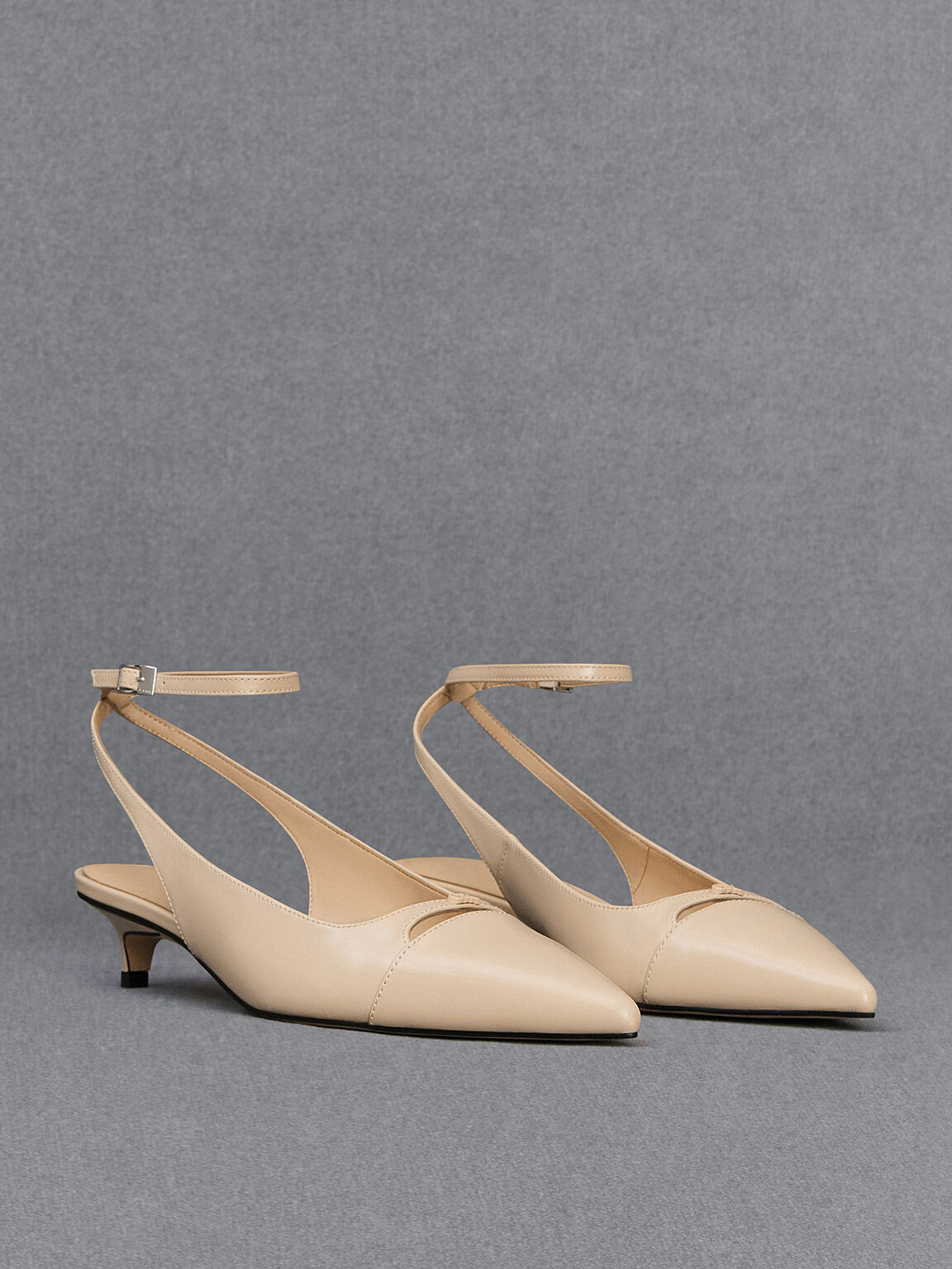 Nude Pointed Toe Slingback Heels | CHARLES & KEITH US | Shoes heels classy,  Wedding shoes heels, Womens fashion shoes