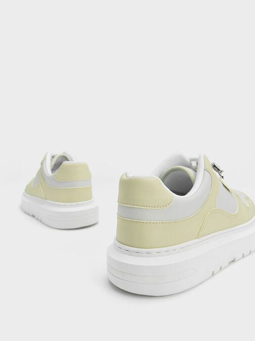 Gem-Embellished Platform Sneakers, Mint Green, hi-res