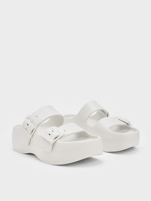 Bunsy Double-Strap Sports Sandals, White, hi-res