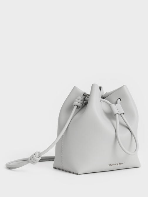 Leia Knotted Bucket Bag, Grey, hi-res