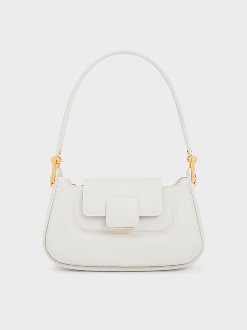 Koa Push-Lock Top Handle Bag, White, hi-res