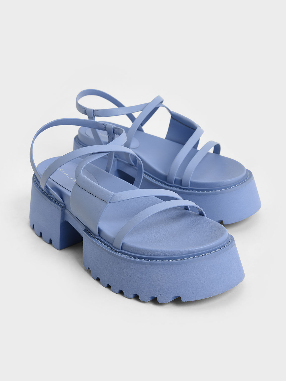 Nadine Strappy Platform Sandals, Blue, hi-res