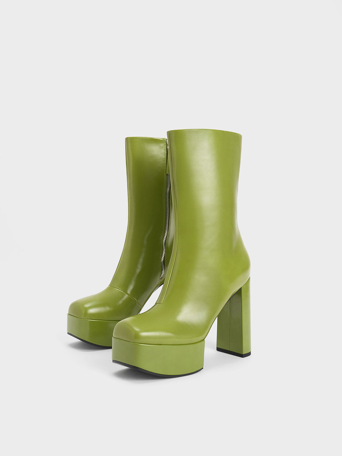 Corinth Blade Heel Boots, Green, hi-res