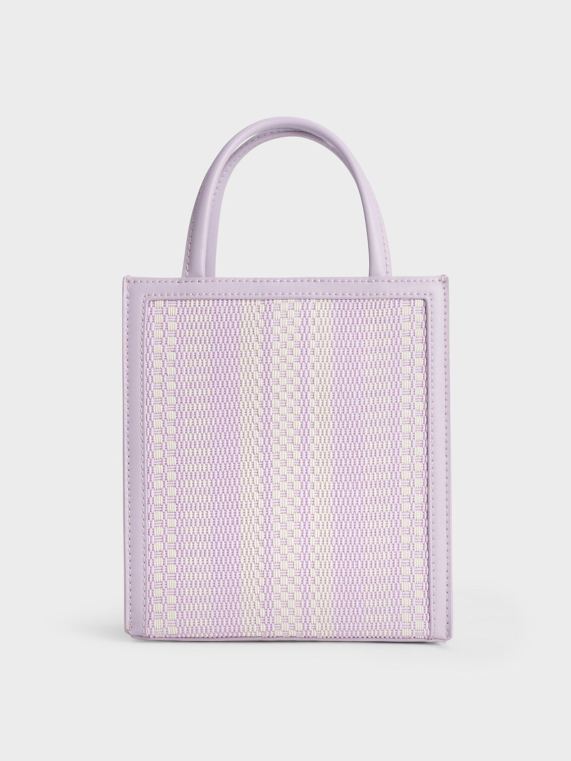 Woven Double Handle Tote Bag, Lilac, hi-res