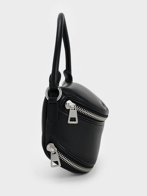 Saskia Multi-Zip Crossbody Bag, Noir, hi-res