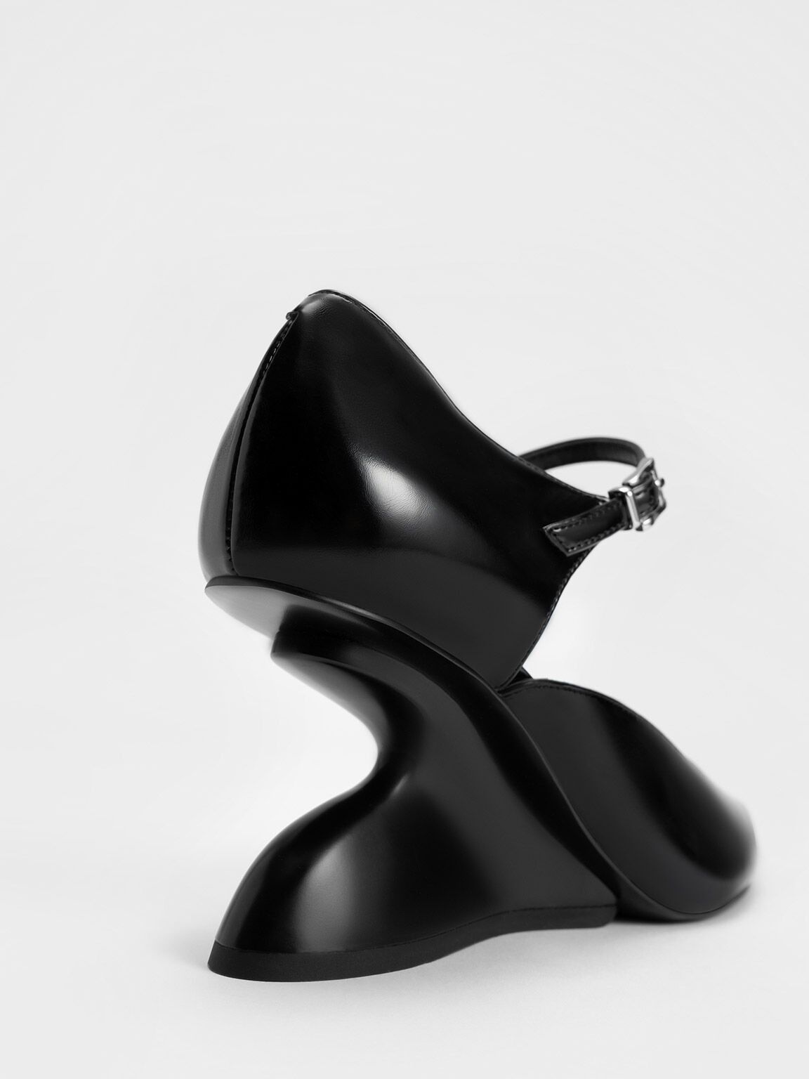 Zania Sculptural D'Orsay Wedges, Black, hi-res