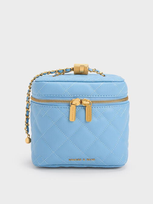 Nezu Quilted Boxy Bag, Light Blue, hi-res