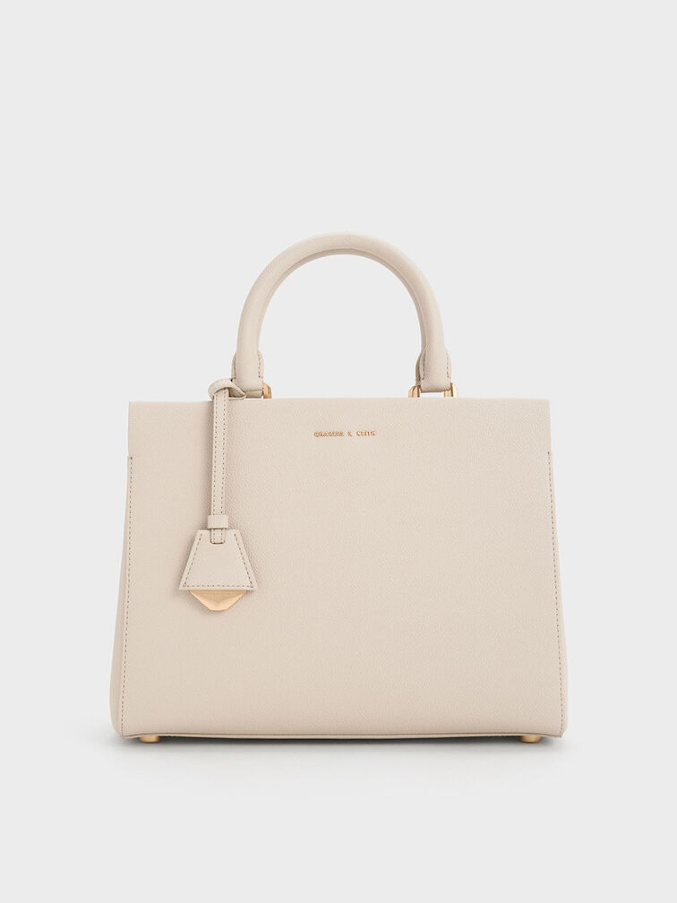 Mirabelle Structured Top Handle bag, Ivory, hi-res