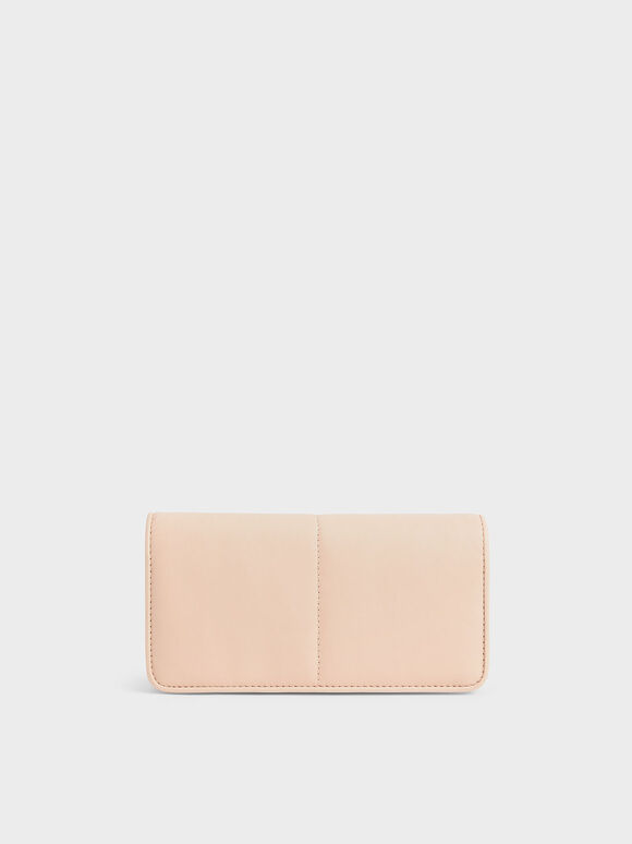 Luna Stitch-Trim Mini Long Wallet, Light Pink, hi-res