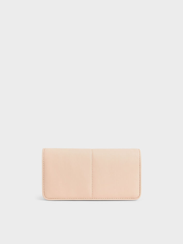 Luna Stitch-Trim Mini Long Wallet, Light Pink, hi-res