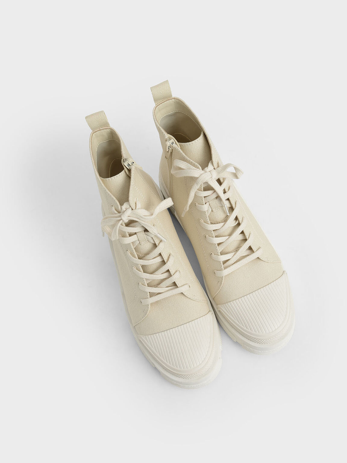 Canvas High Top Sneakers, Chalk, hi-res