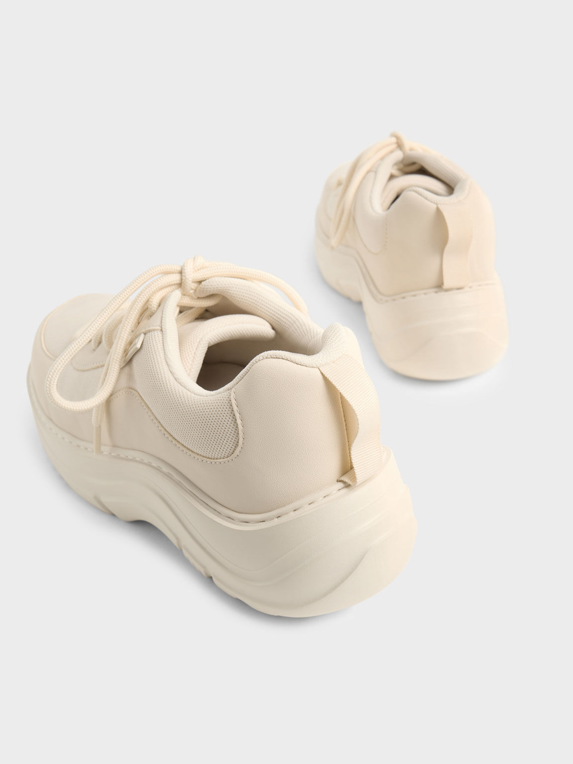 Mesh Chunky Sole Sneakers, Chalk, hi-res