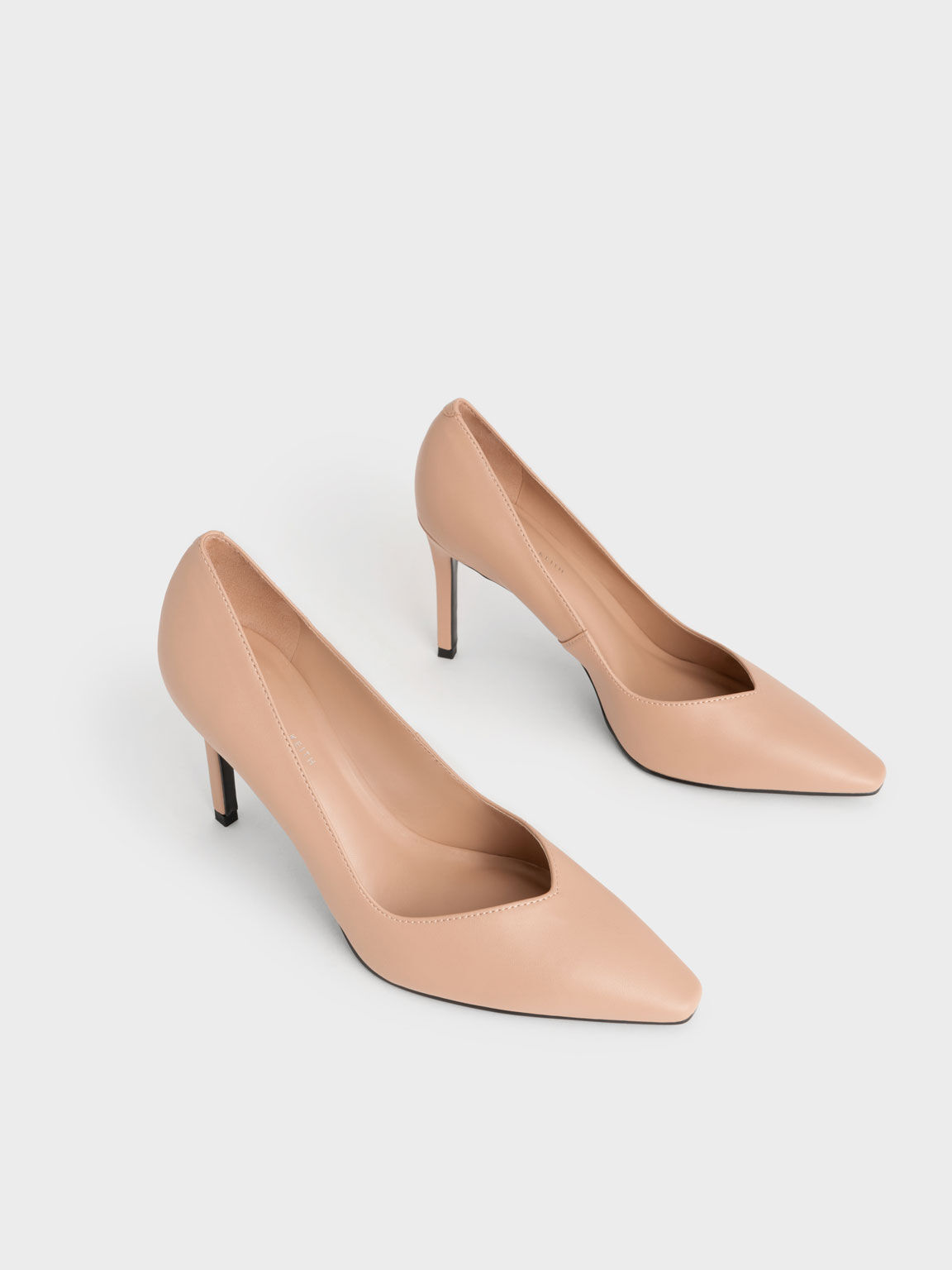 Tapered Square-Toe Pumps, Nude, hi-res