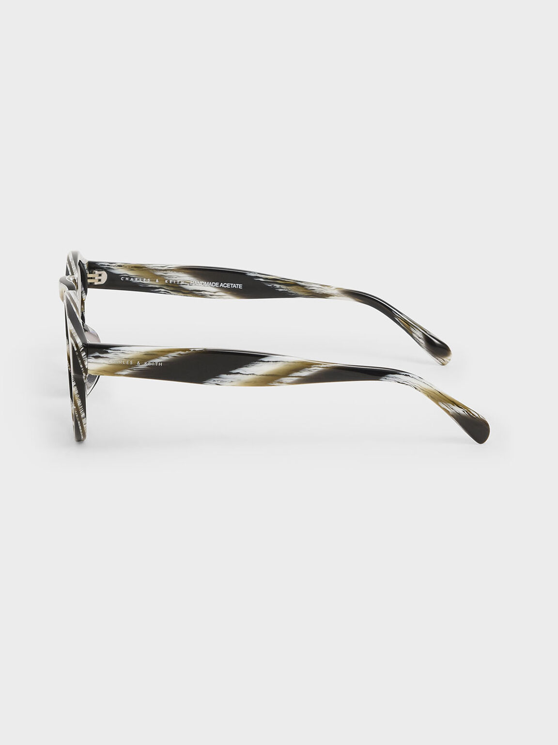 Striped Round Acetate Sunglasses, Multi, hi-res