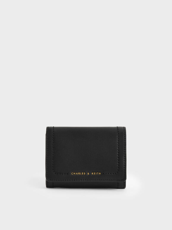 Sonnet Snap-Button Small Wallet, Black, hi-res