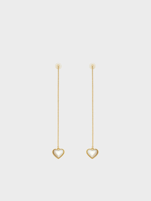 Boucles d'oreilles pendantes à pierre en forme de cœur Annalise, Or, hi-res