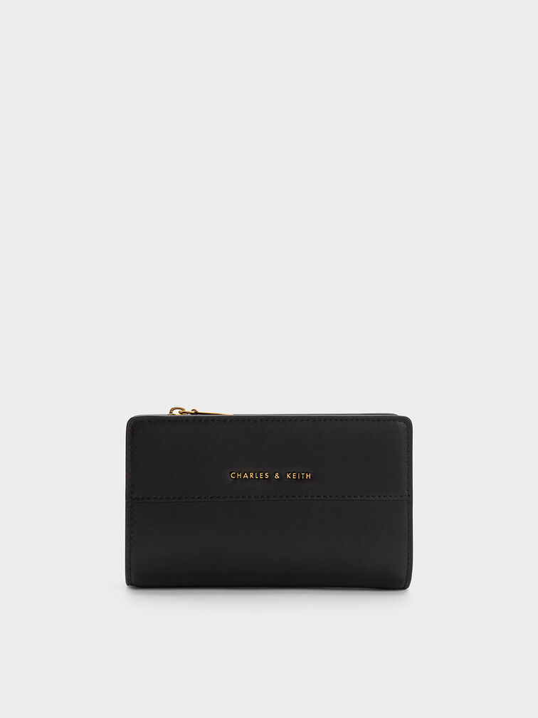 Black Snap Button Small Wallet - CHARLES & KEITH LV