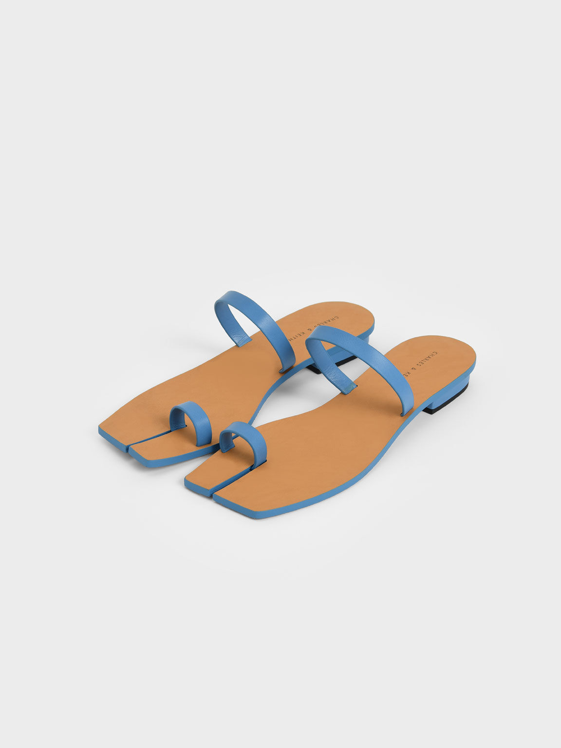 Toe Ring Flat Sandals, Blue, hi-res