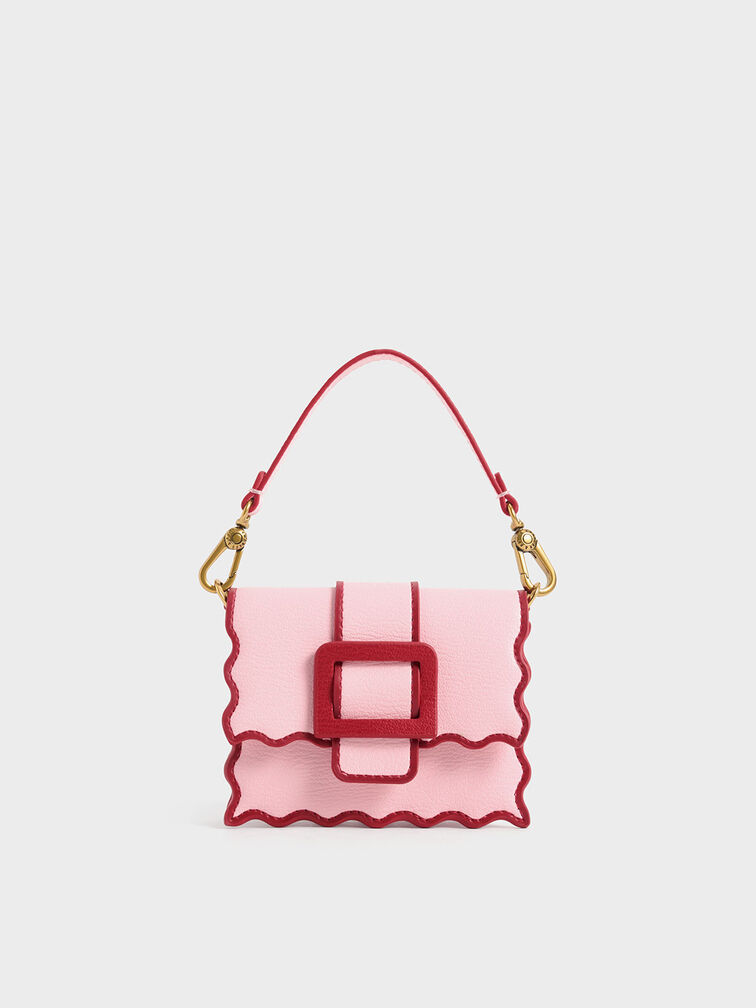 Waverly Scallop-Trim Mini Bag, Pink, hi-res