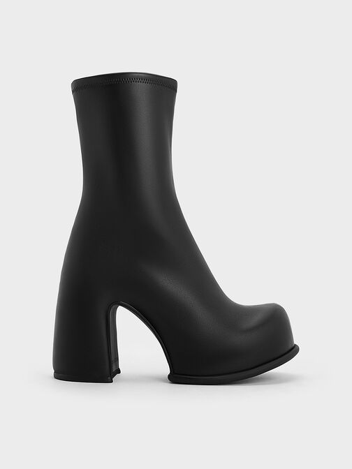 Pixie Platform Ankle Boots, Black, hi-res