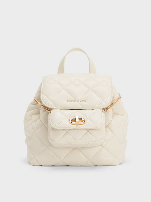 Aubrielle Quilted Backpack, Cream, hi-res