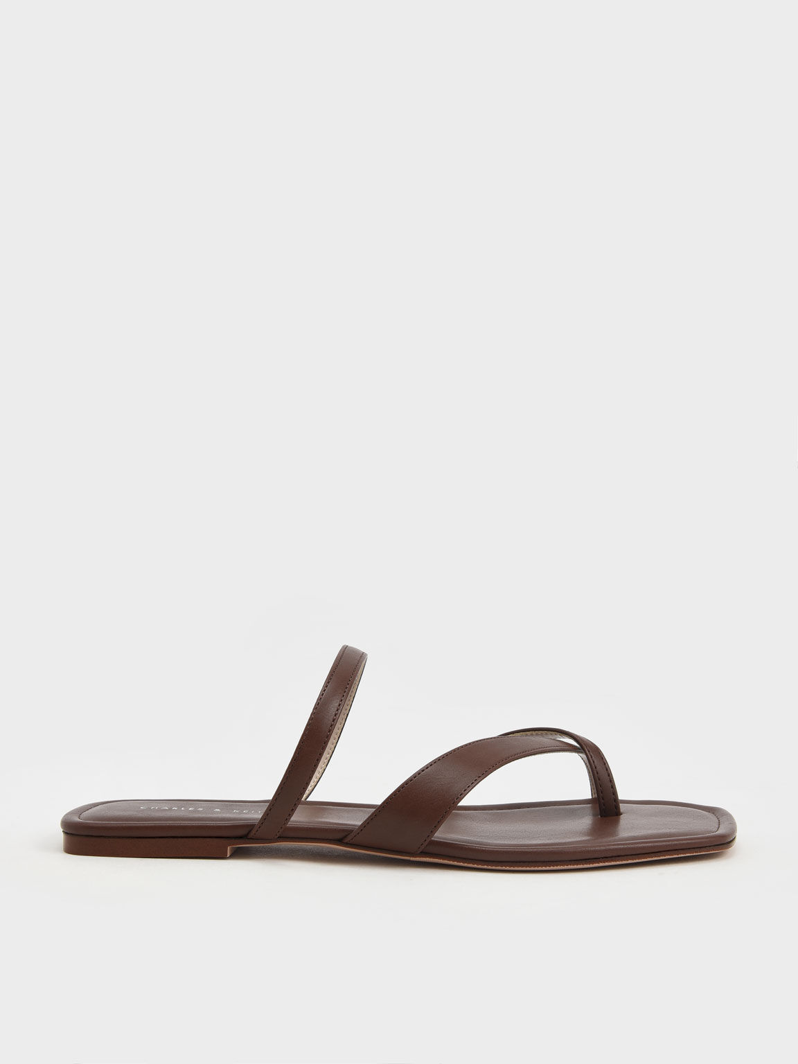 Toe-Loop Slide Sandals, Brown, hi-res