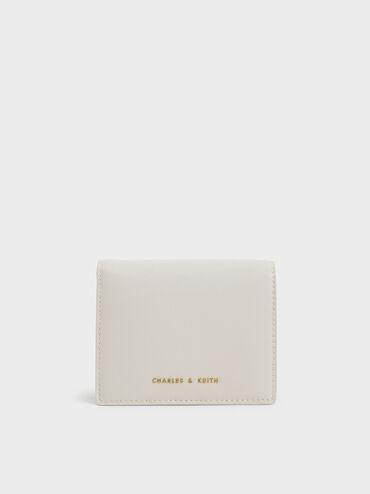 Evelynn Snap Button Mini Wallet, Light Grey, hi-res