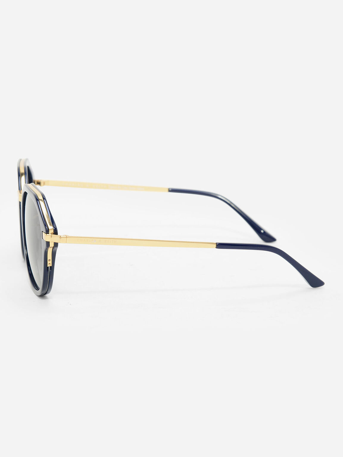 Angular Oval Sunglasses, Navy, hi-res