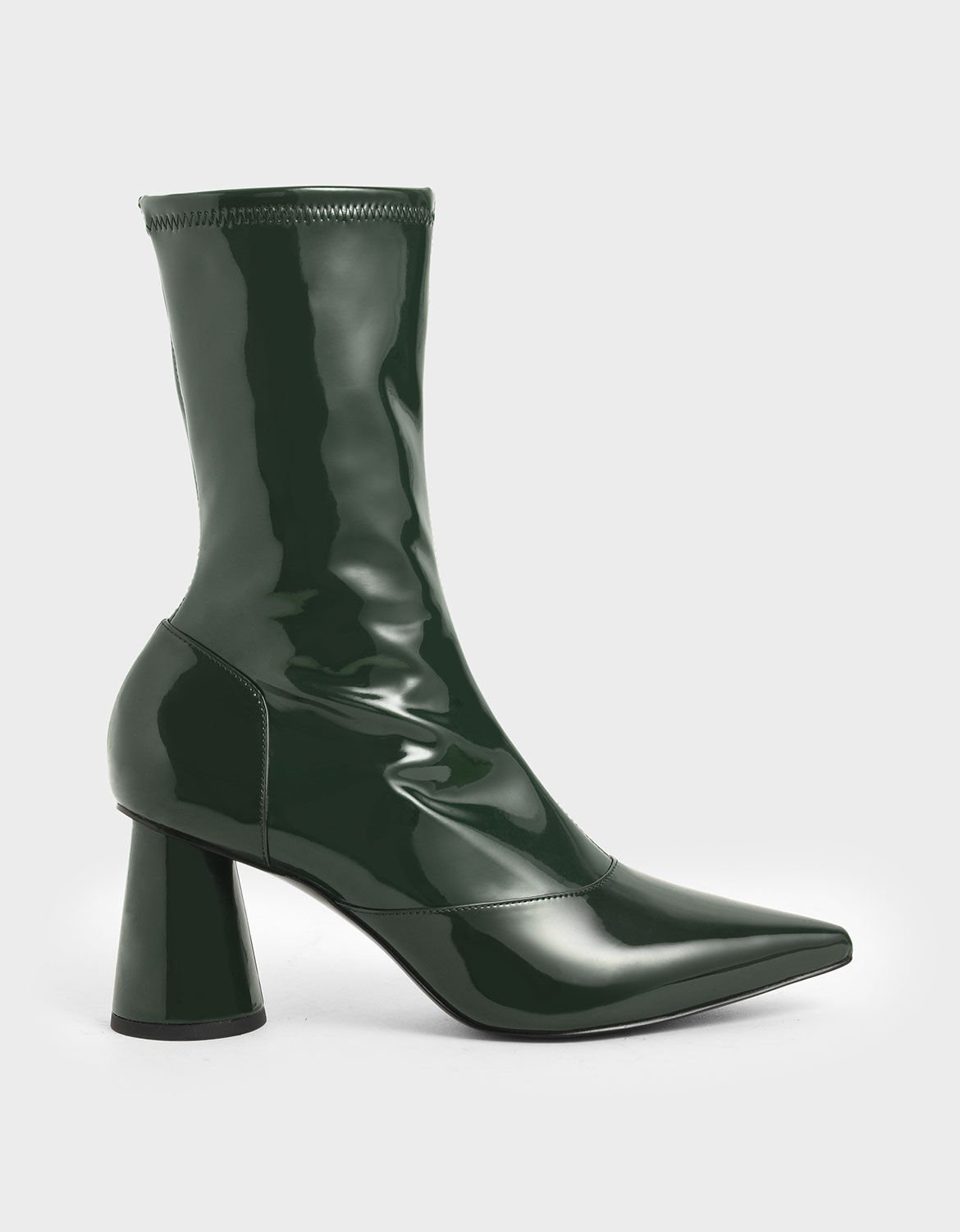 patent calf boots