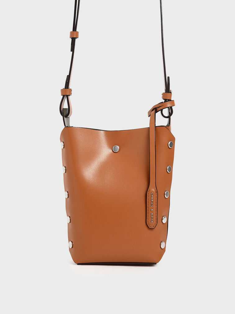 Mini Reversible Studded Crossbody Bag, Tan, hi-res