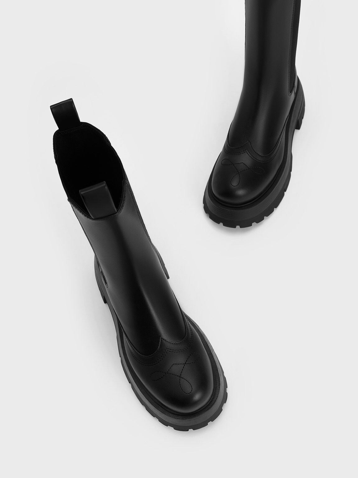 Lenox Stitch-Trim Chelsea Boots, Black, hi-res