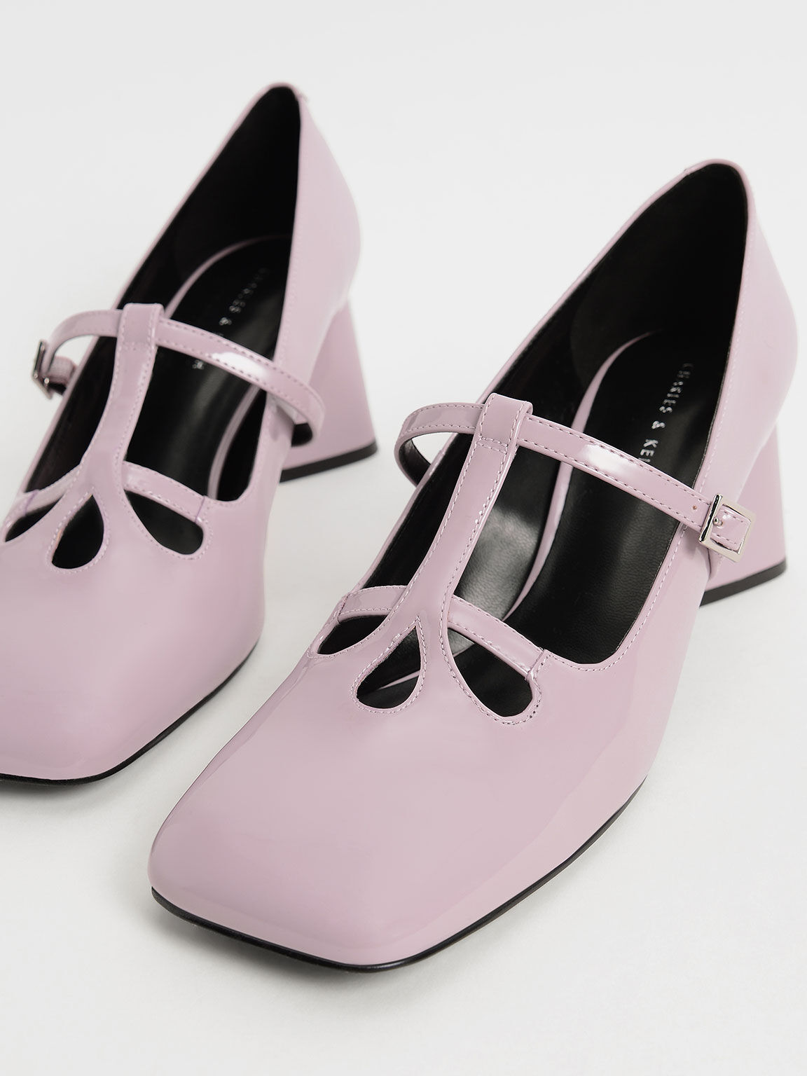 Patent Double Strap Mary Jane Pumps, Lilac, hi-res