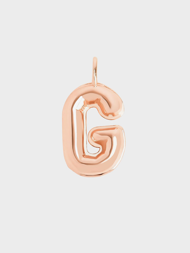 Breloque alphabet lettre "G", Or Rose, hi-res