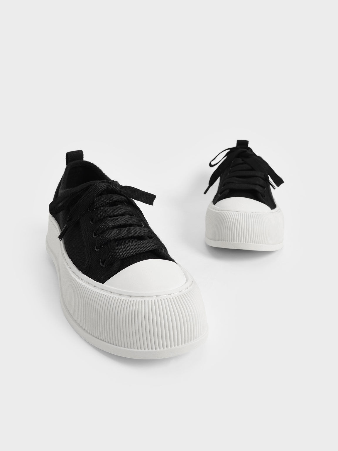 Organic Cotton Low-Top Sneakers, Black, hi-res
