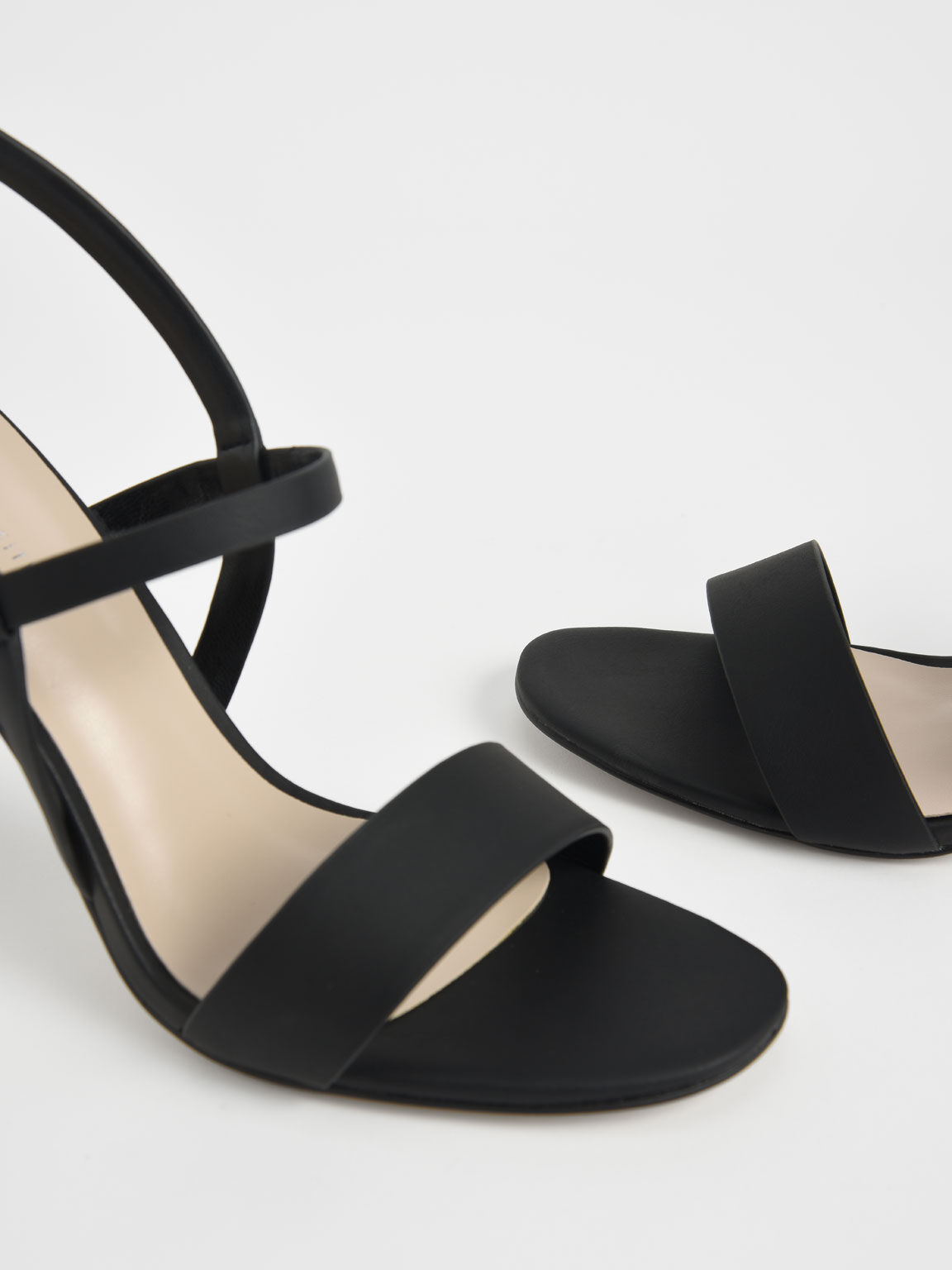 Slingback Heeled Sandals, Black, hi-res