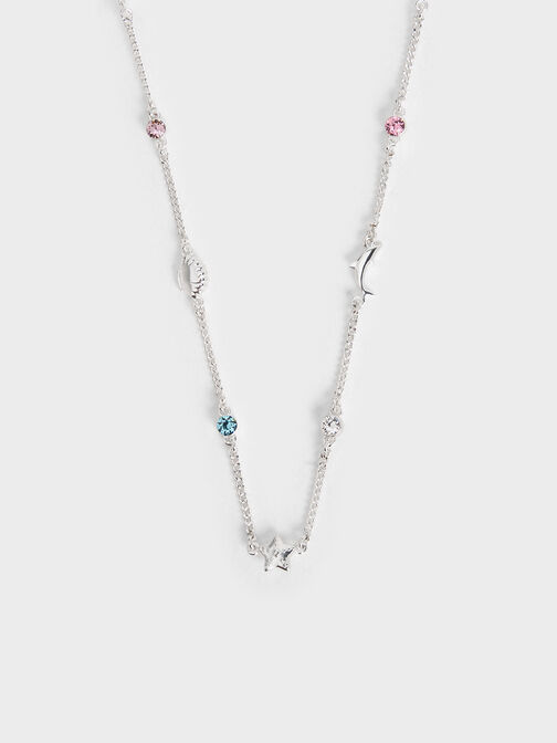 Oceana Crystal Necklace, Silver, hi-res