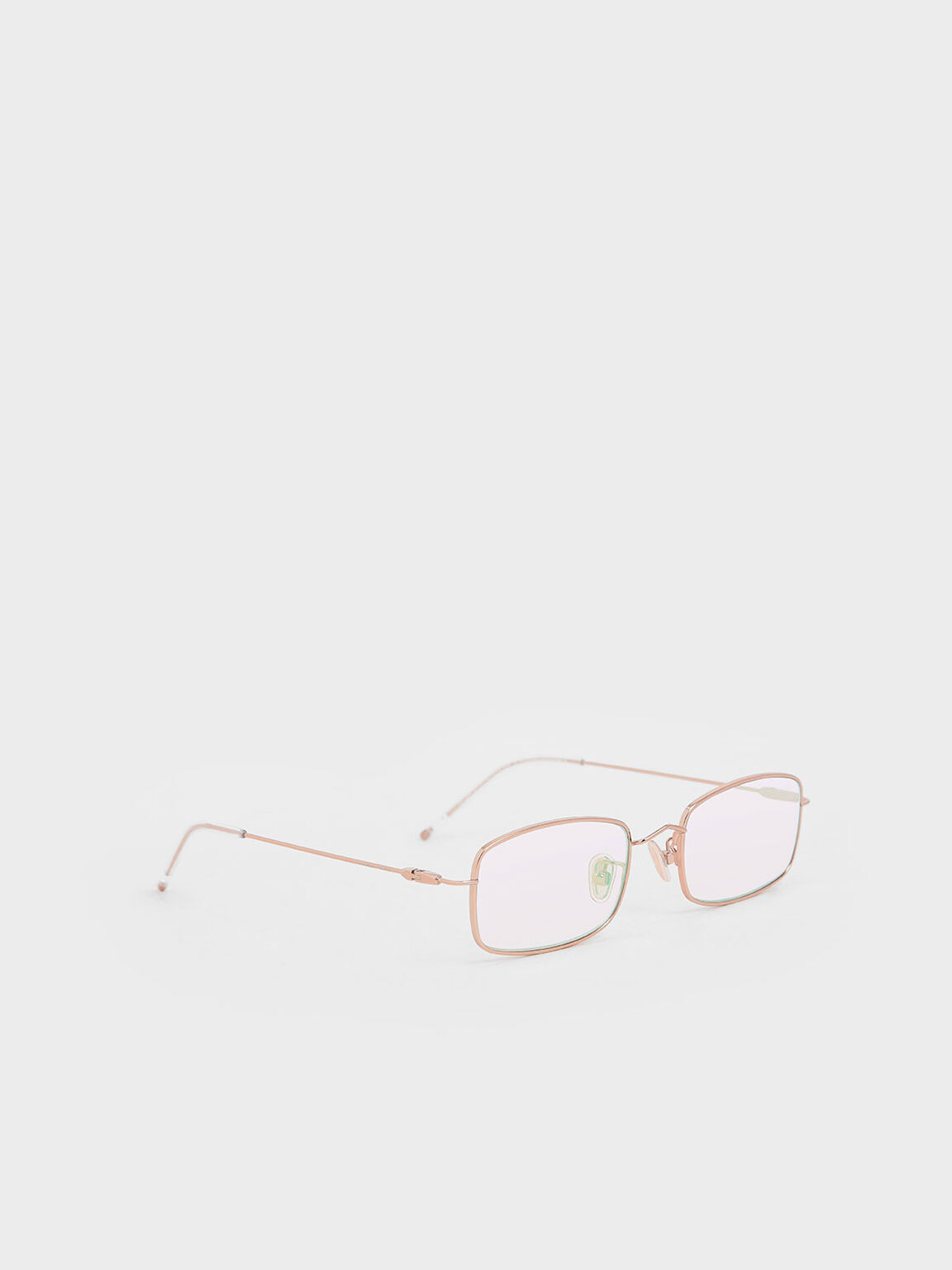 Rectangular Wireframe Sunglasses, Pink, hi-res