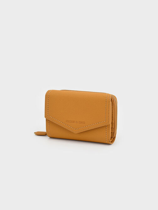 Stitch Trim Envelope Wallet, Orange, hi-res