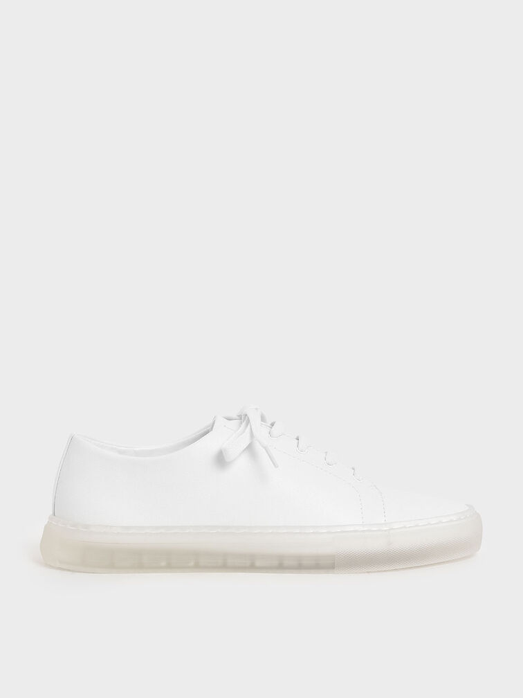 Clear Sole Sneakers, White, hi-res