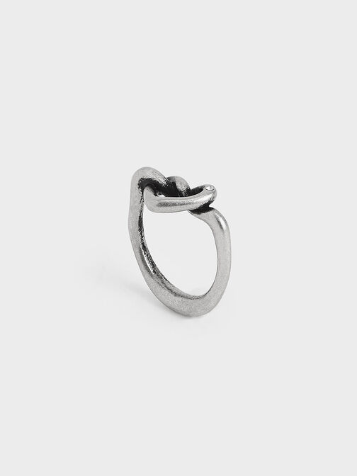 Swarovski® Crystal Embellished Heart Ring, Silver, hi-res