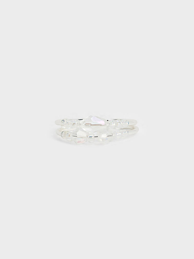 Ensemble de deux anneaux à perles Luxem, Multicolore, hi-res