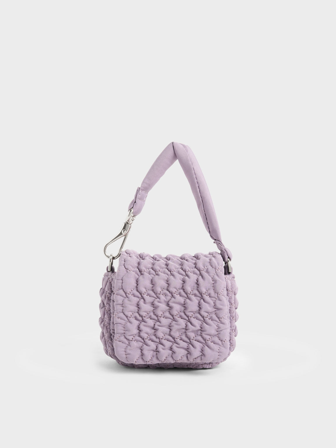 Nylon Ruched Mini Bag, Lilac, hi-res