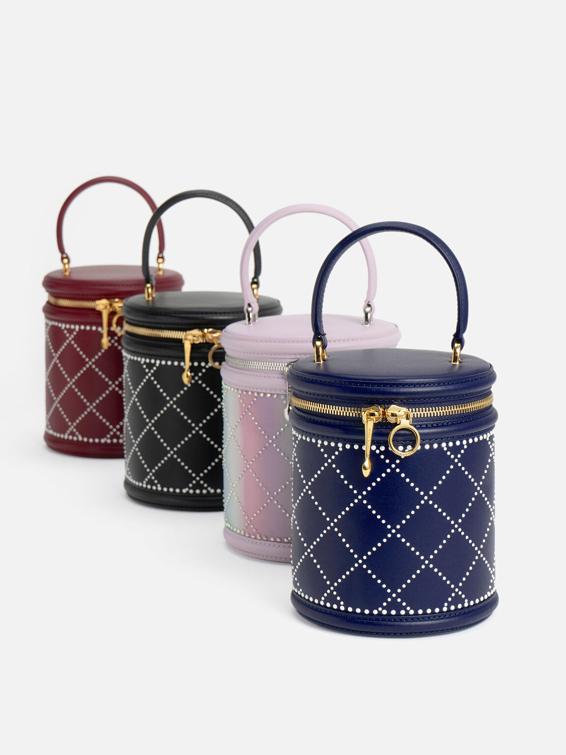 Marietta Bead-Embellished Bucket Bag, Navy, hi-res